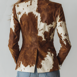 Agathe | Vintage Printed Cow Blazer Eco-Responsible