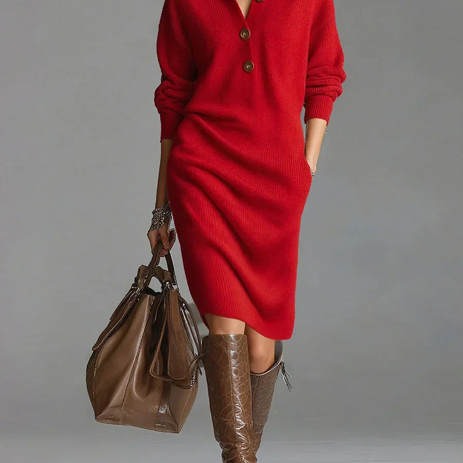 ARIANELL | WOOL WINTER KNIT MIDI DRESS