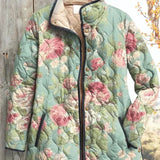 Gesa™ | Steppjacke mit großen Rosen in Salbei