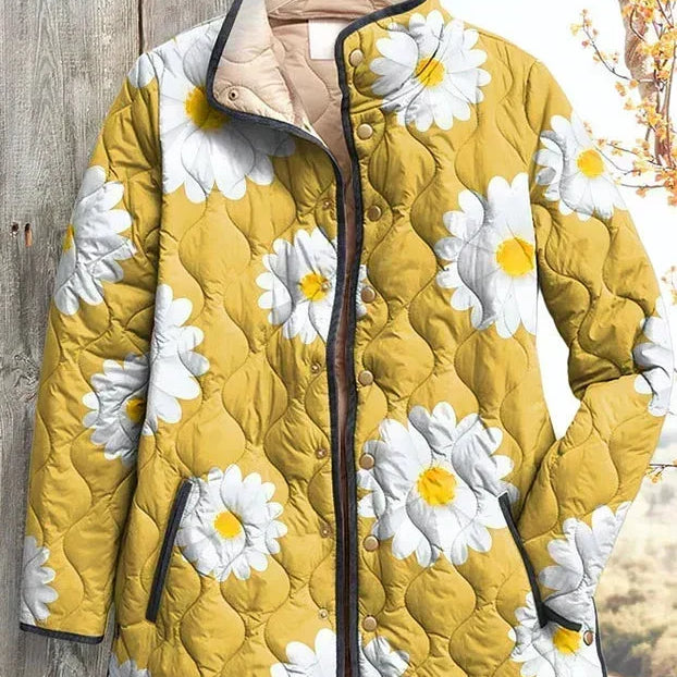 Almuth™ | Steppjacke mit Margeriten in Gelb