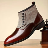 Ronan - Brown & Green Chelsea Boots
