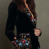 Apolline | Multicoloured Floral Embroidered Blazer