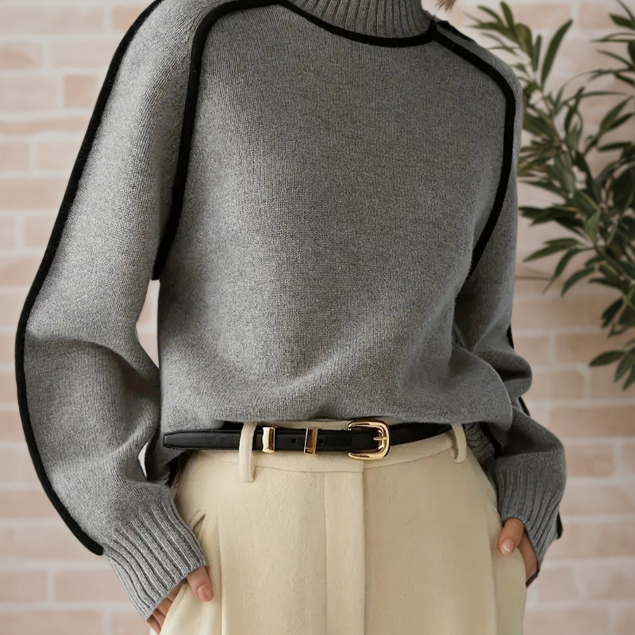 Moira - Chic Stand-Up Collar Jumper
