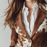Agathe | Vintage Printed Cow Blazer Eco-Responsible
