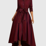 LIVIENNE | ELEGANT BUTTON-FRONT MAXI DRESS