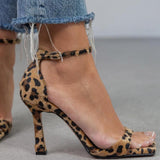 Aingeal - Leopard Print Heeled Sandals