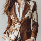 Agathe | Vintage Printed Cow Blazer Eco-Responsible