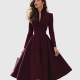 AVELINA | V-NECK MIDI DRESS