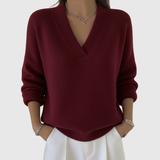 Ailbhe - Relaxed Fit Soft V-Neck Jumper