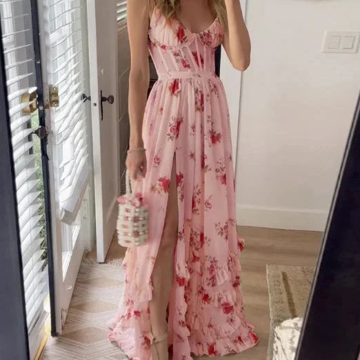 Brighid - Floral Print Midi Dress
