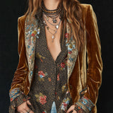 Marcelline | Vintage Floral Print Patchwork Blazer