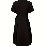 CELINA BLOOM | ELEGANT BLACK A-LINE DRESS