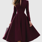 AVELINA | V-NECK MIDI DRESS