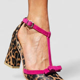 Sadhbh - Vibrant Leopard Print Sandals