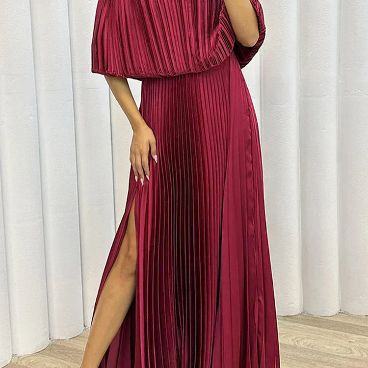 ARABELLA | ELEGANT PLEATED MAXI DRESS