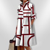 Blánaid - Geometric Pattern Midi Dress