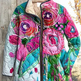 Roswitha™ | Steppjacke mit Blüten in Pink