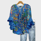 Caoimhe - Animated Sky Blue Blouse