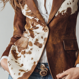 Agathe | Vintage Printed Cow Blazer Eco-Responsible