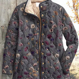 Mechthild™ | Steppjacke mit Blütenmuster in Grau