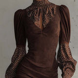 PAULLY | ARTIFICIAL SUEDE BODYCON DRESS