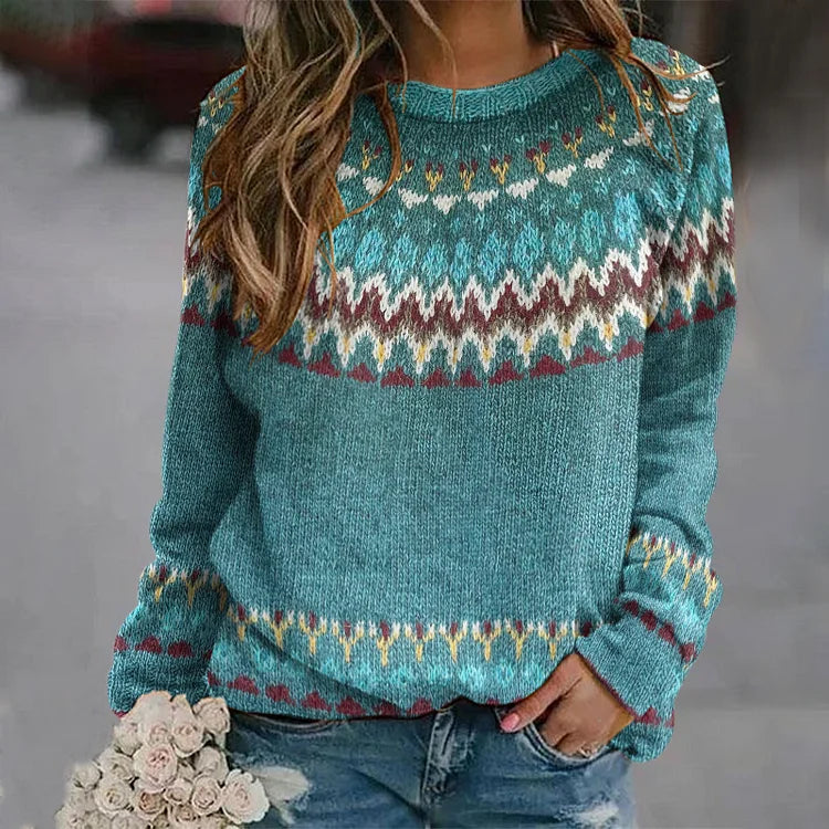 Dymphna - Retro Wave Pattern Jumper