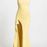 CERIDWEN | ASYMMETRIC EVENING DRESS WITH HIGH SLIT