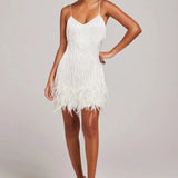 ALICIA | FEATHER MINI DRESS