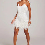ALICIA | FEATHER MINI DRESS