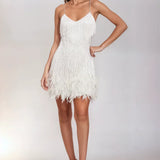 ALICIA | FEATHER MINI DRESS
