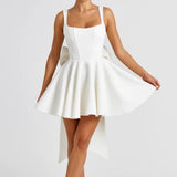 EIRLYS | SQUARE-NECK MINI DRESS WITH BACK BOW