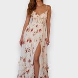 Brighid - Floral Print Midi Dress