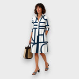 Blánaid - Geometric Pattern Midi Dress