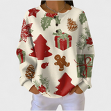 Cara - Cream Jumper Featuring Festive Christmas Designs