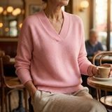 Ailbhe - Relaxed Fit Soft V-Neck Jumper