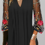 Julia – Embroidered Sleeve Midi Dress