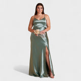 Anaïs - Satin Sweetheart Slit Gown