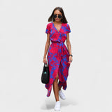 Ailís - Floral Print Crossed Dress