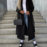 GWYNETH | LONG LAPEL BUTTON-FRONT COAT