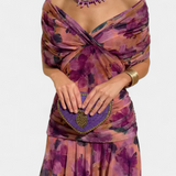 Florendra | Long Floral V Neck Dress