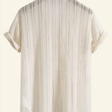 Cian - Striped Shirt with Ribbed Collar