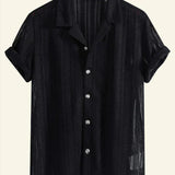 Cian - Striped Shirt with Ribbed Collar