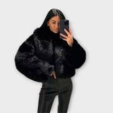 Juliette - Faux Fur Wide-Collar Coat