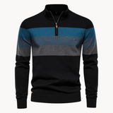 Tadhg - Striped Sweater with Mid-Length Opening