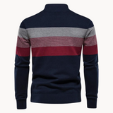 Tadhg - Striped Sweater with Mid-Length Opening
