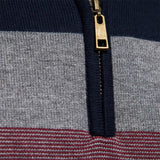 Tadhg - Striped Sweater with Mid-Length Opening