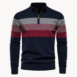 Tadhg - Striped Sweater with Mid-Length Opening