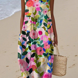 Ciannait - Floral Boho Midi Dress