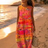 Finola - Sunset Silk-Feel Midi Dress