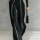 Emma | Elegant Ensemble with High Collar and Wide Trousers